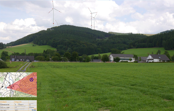 Windkraftstandort Remblinghausen Süd Visualisierung